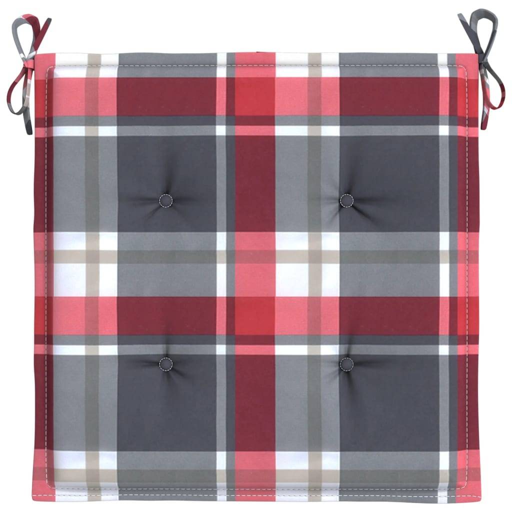 Lot de 6 Coussins de chaise de jardin carreaux rouges 50x50x3cm P143 - Image 5