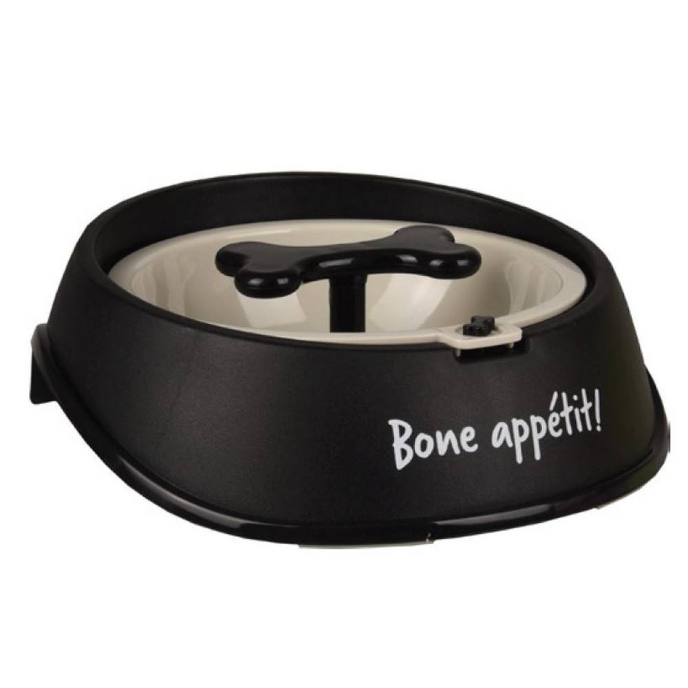 Gamelle anti -glouton ø 12.5 cm, 400 ML, noir, pour chien. - Image 1