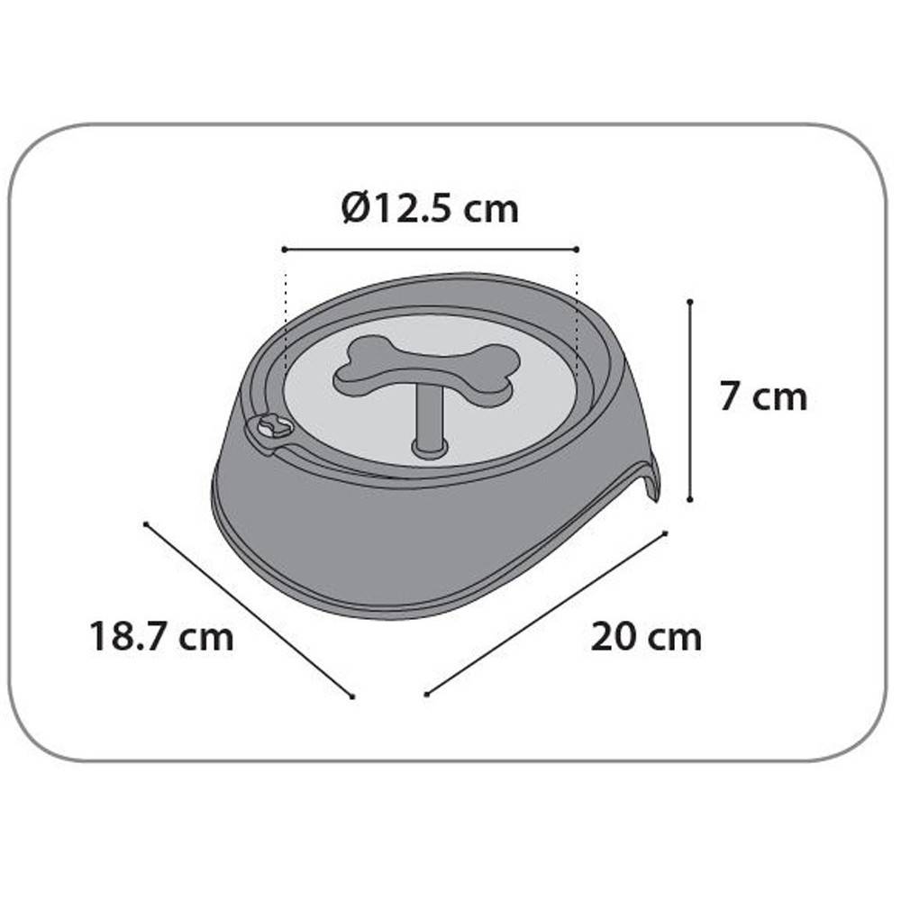 Gamelle anti -glouton ø 12.5 cm, 400 ML, noir, pour chien. - Image 2