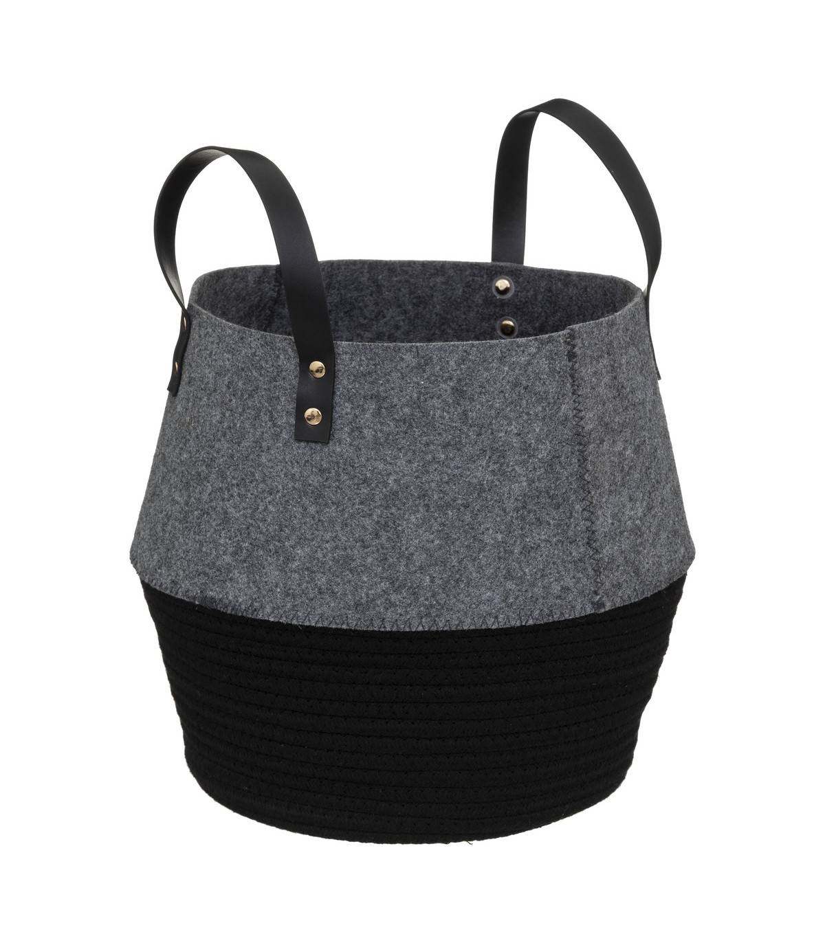 Lot de 3 Paniers de rangement en feutrine et coton - Image 3