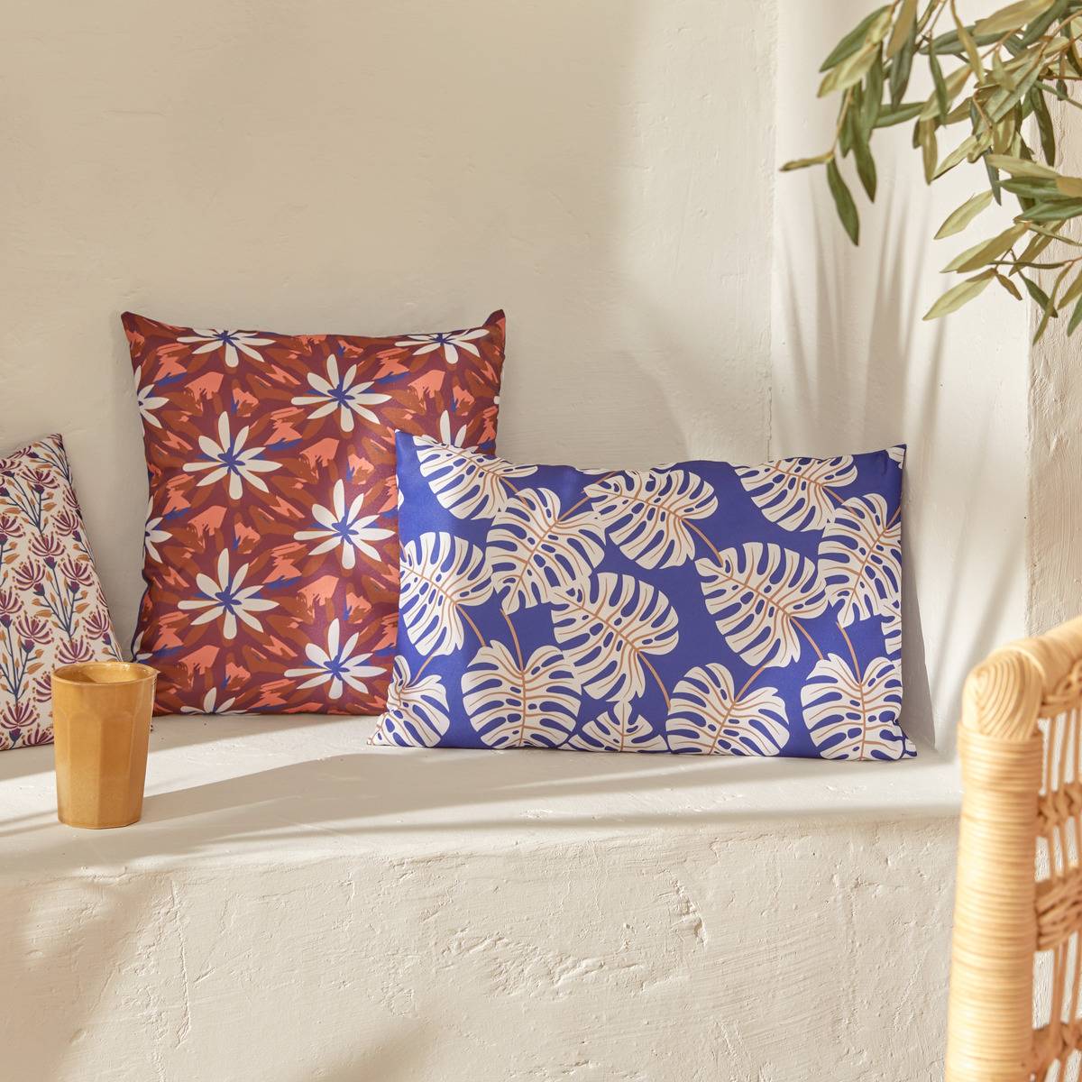 Atmosphera - Housse de coussin d'extérieur "Lahna" terracotta 40x40cm - Atmosphera Créateur d'intérieur - Image 1