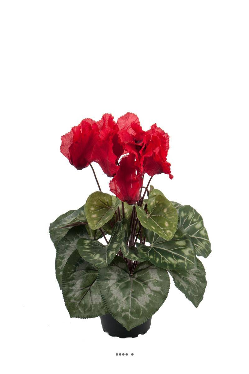 Artificielles - Cyclamen artificiel en pot 7 têtes H 33 cm Rouge - couleur: Rouge - Imagen 2