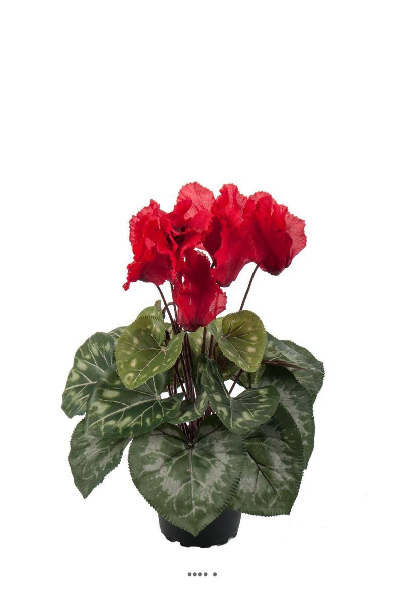 Artificielles - Cyclamen artificiel en pot 7 têtes H 33 cm Rouge - couleur: Rouge - Imagen 1