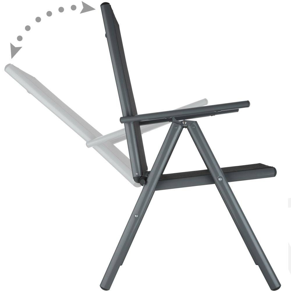 Helloshop26 - Salon de jardin aluminium 6 places gris foncé - Imagen 4