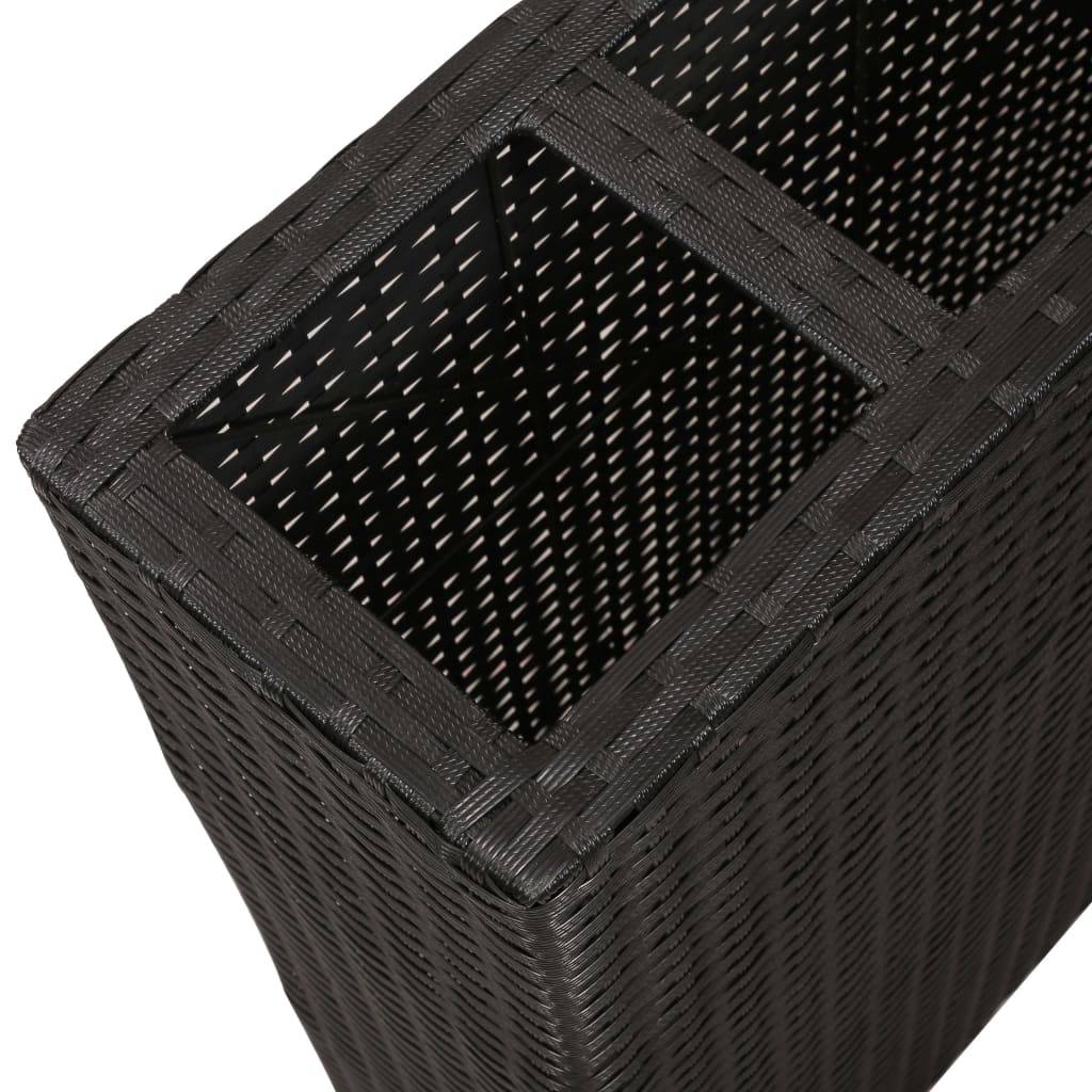 Helloshop26 - Jardinière lit surélevé plantes fleurs jardin avec 4 pots 2 pcs résine tressée noir - Imagen 6