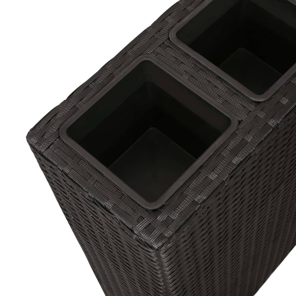 Helloshop26 - Jardinière lit surélevé plantes fleurs jardin avec 4 pots 2 pcs résine tressée noir - Imagen 5