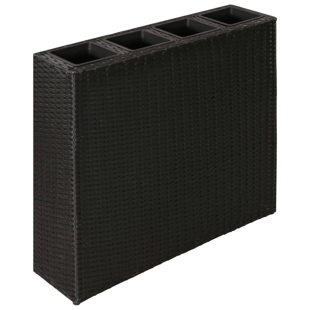 Helloshop26 - Jardinière lit surélevé plantes fleurs jardin avec 4 pots 2 pcs résine tressée noir - Imagen 2