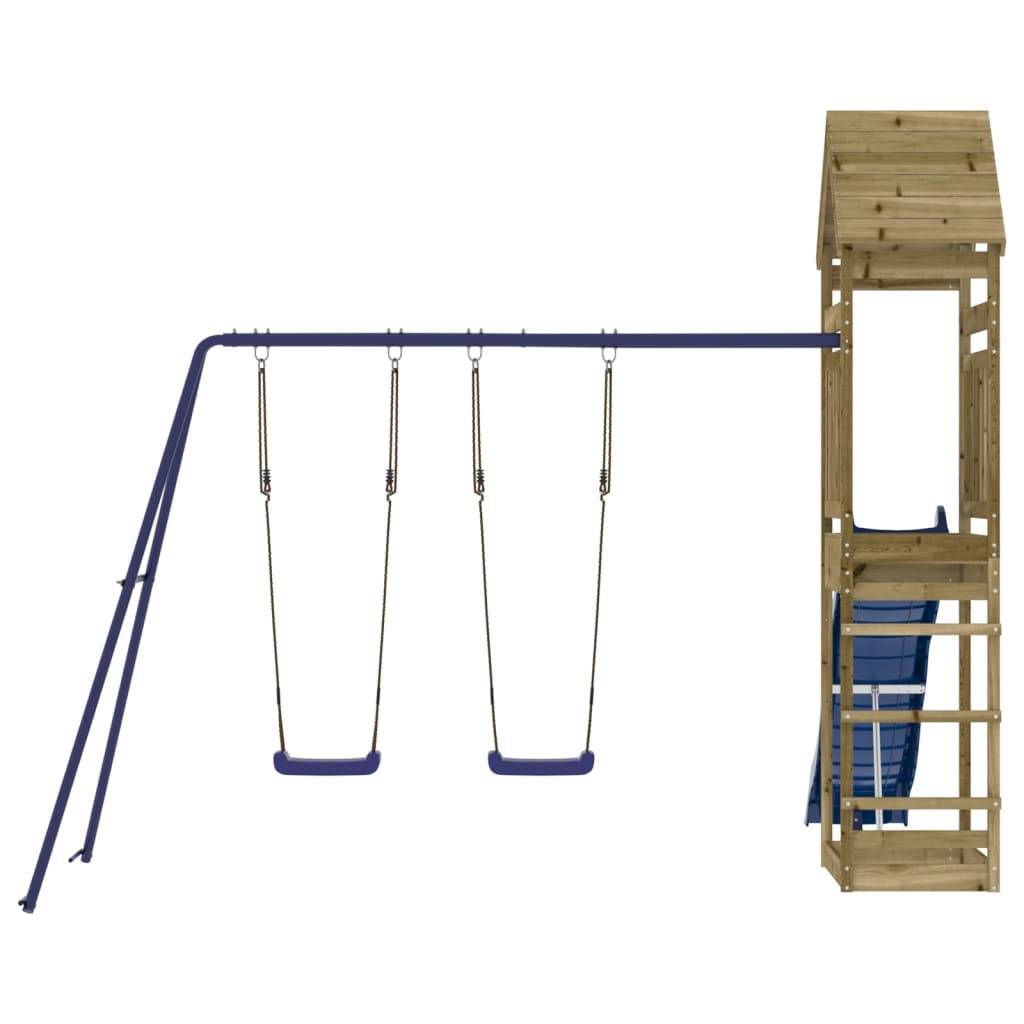 Helloshop26 - Aire de jeux d'extérieur balançoires toboggan portiques robuste jeux jardin 315 x 373 x 264 cm bois de pin imprégné - Imagen 3