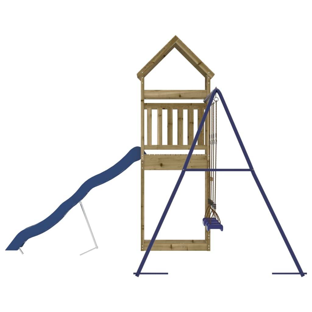 Helloshop26 - Aire de jeux d'extérieur balançoires toboggan portiques robuste jeux jardin 315 x 373 x 264 cm bois de pin imprégné - Imagen 5