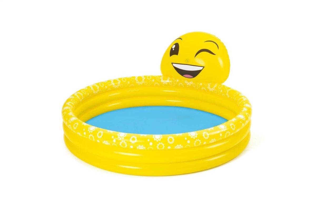 Bestway - Piscine Bestway 53081 avec jet d'eau Summer Smiles 1.65m x 1.44m x 69cm