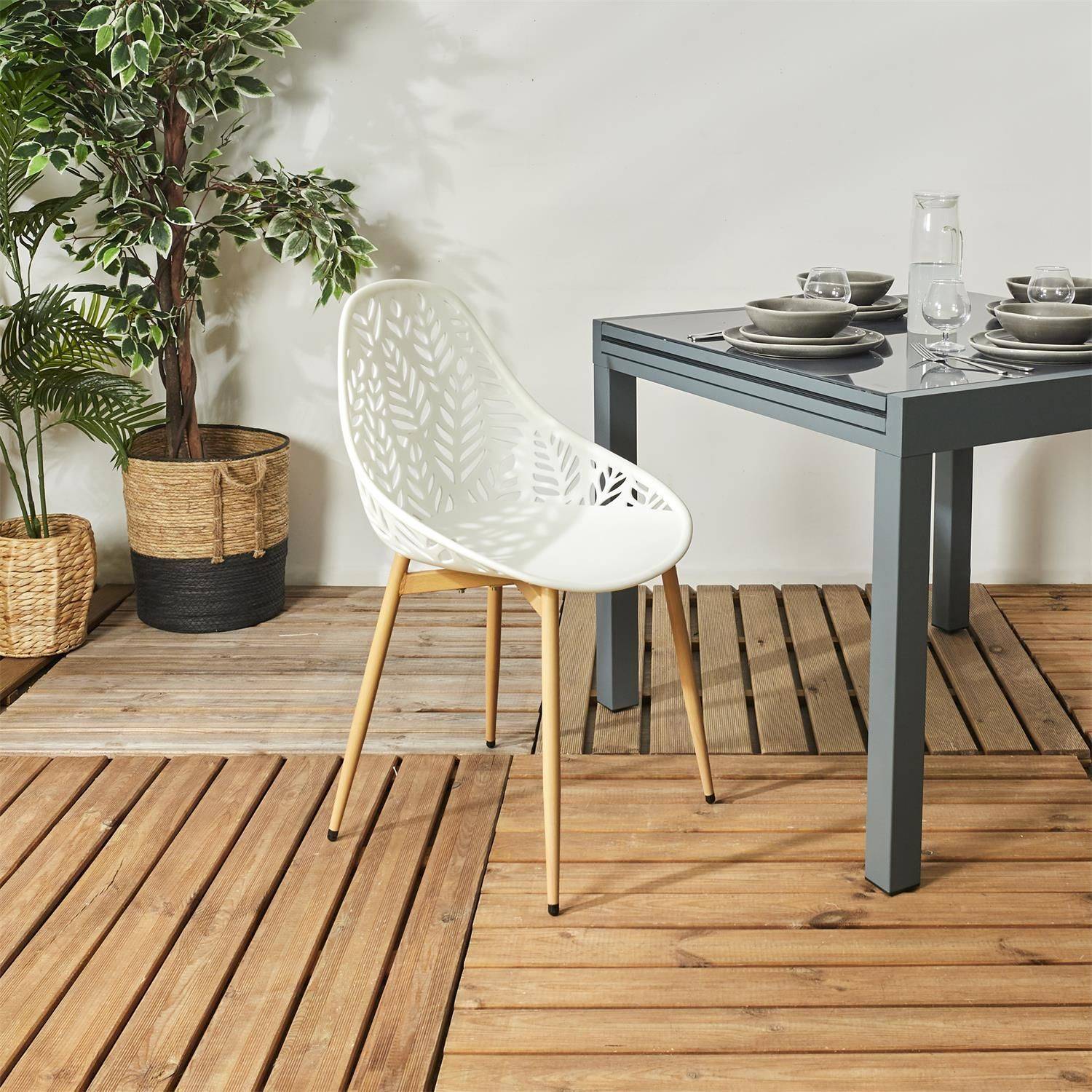 The Home Deco Factory - Lot de 4 chaises d'extérieur Calvi en polypropylène - The Home Deco Factory - Imagen 2