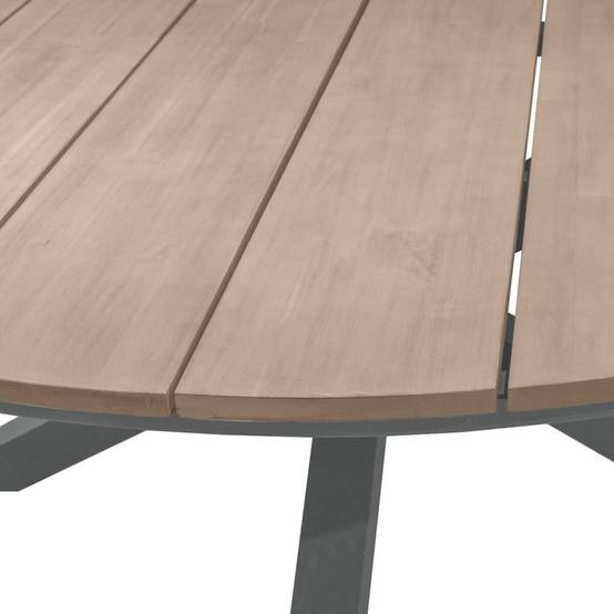 Hesperide - Table de jardin ronde "Oriengo" acacia & graphite 8 places en aluminium traité époxy Hespéride - Image 5