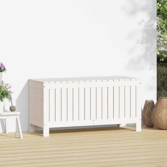 Coffre de jardin bois de pin blanc 108 x 42.5 x 54 cm - PANGIVO - Image 3