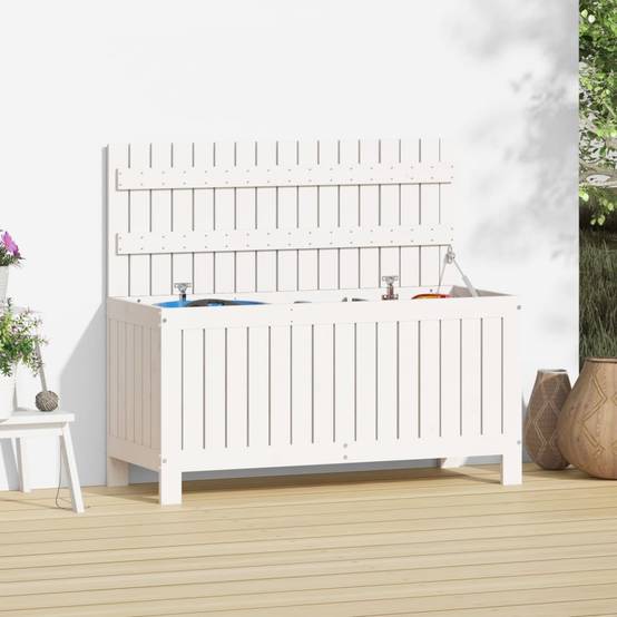Coffre de jardin bois de pin blanc 108 x 42.5 x 54 cm - PANGIVO - Image 1