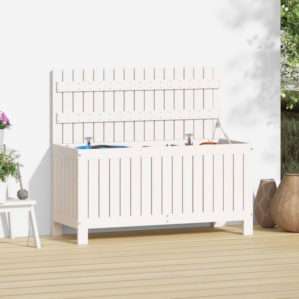 Coffre de jardin bois de pin blanc 108 x 42.5 x 54 cm - PANGIVO - Image 1