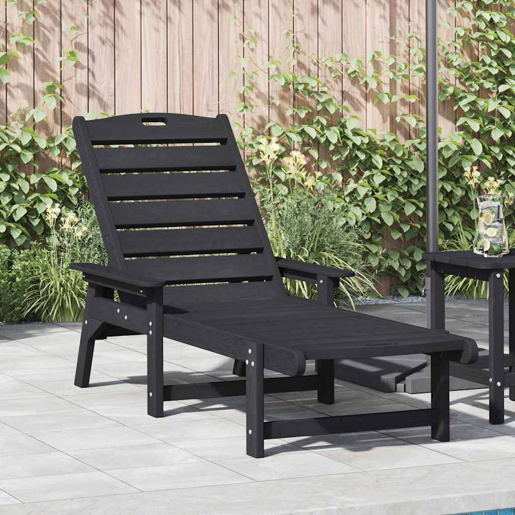 PANGIVO - Transat Noir HDPE 195,5 x 53 x 98,5 cm - PANGIVO - Image 1