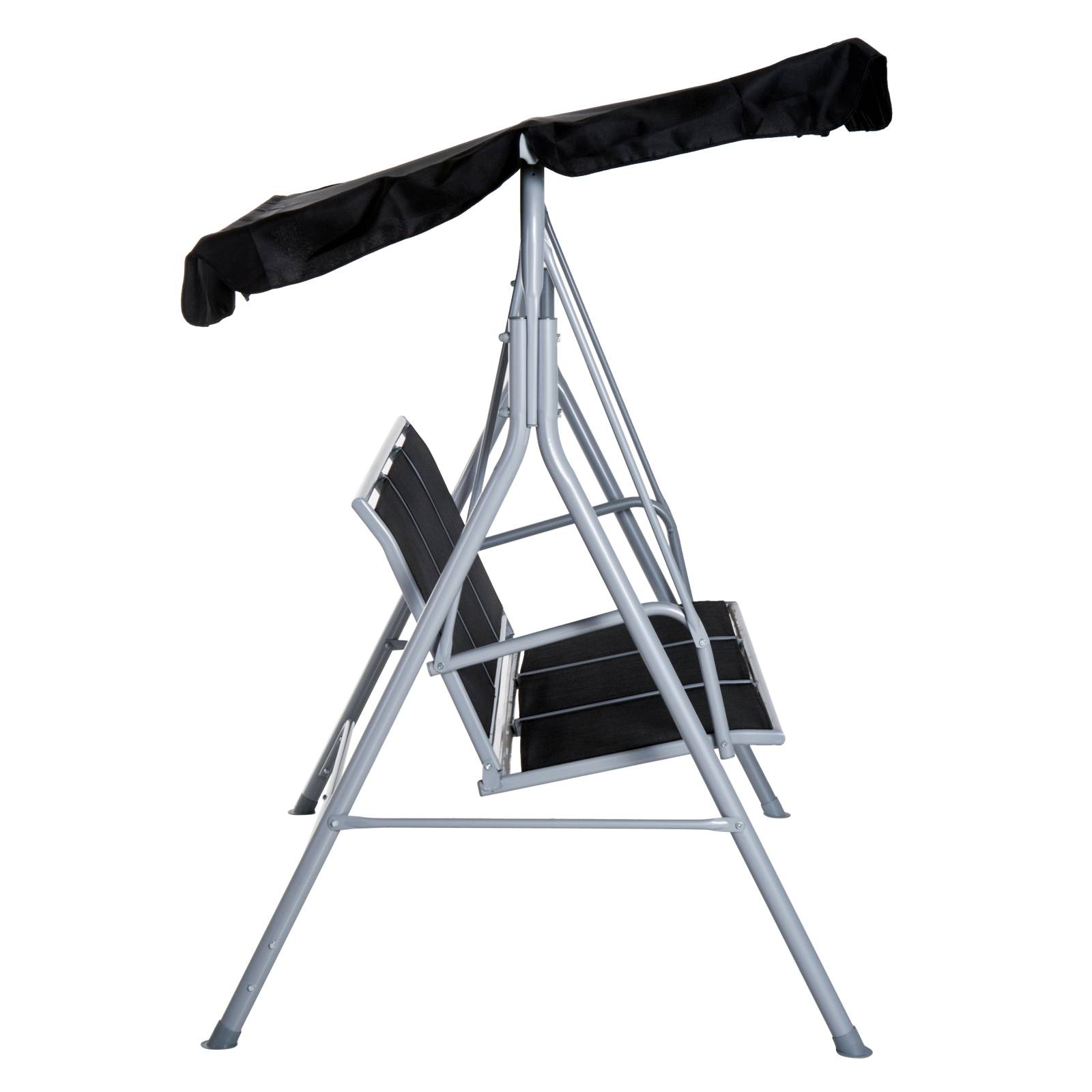 Outsunny - Balancelle de jardin 3 places grand confort toit imperméabilisé inclinaison réglable assise et dossier ergonomique acier textilène noir - Outsunny - Imagen 5