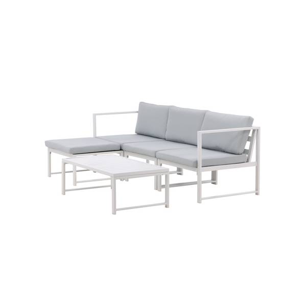 Salon de Jardin Modulable "Salvador" 200cm Blanc & Gris - Image 5