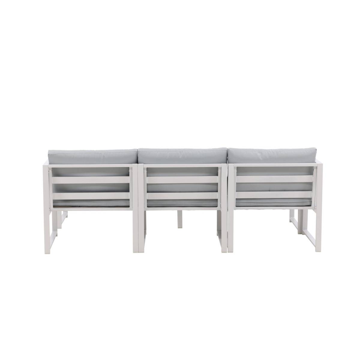 Salon de Jardin Modulable "Salvador" 200cm Blanc & Gris - Image 10