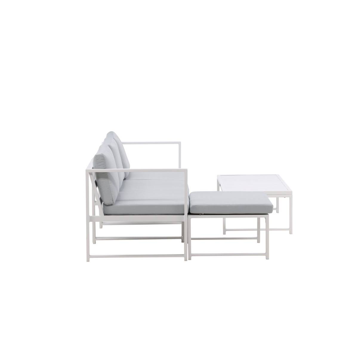 Salon de Jardin Modulable "Salvador" 200cm Blanc & Gris - Image 6