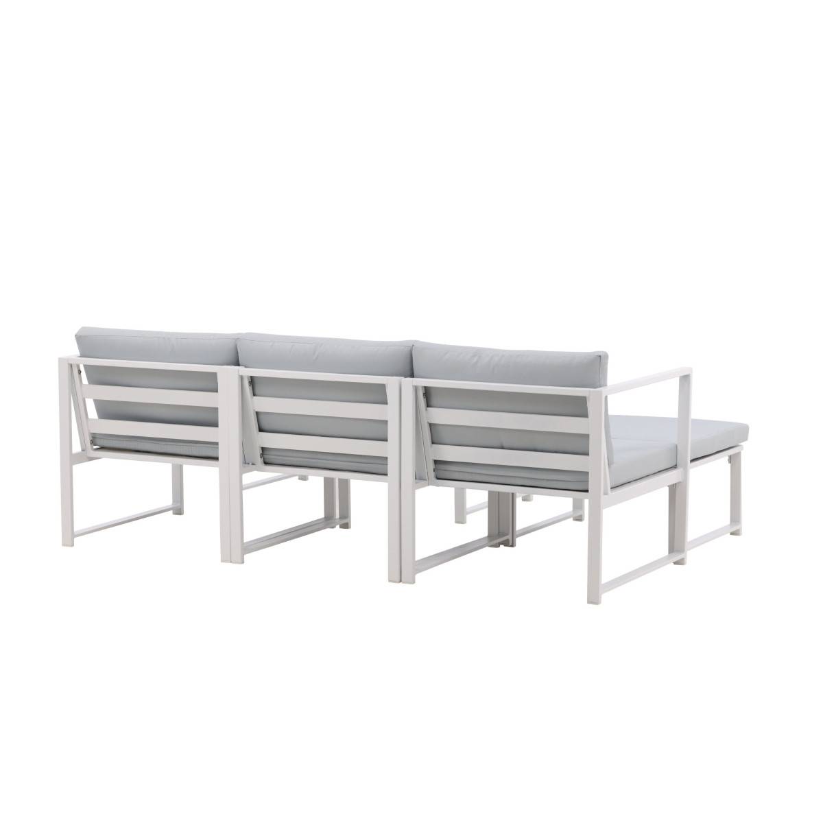 Salon de Jardin Modulable "Salvador" 200cm Blanc & Gris - Image 9