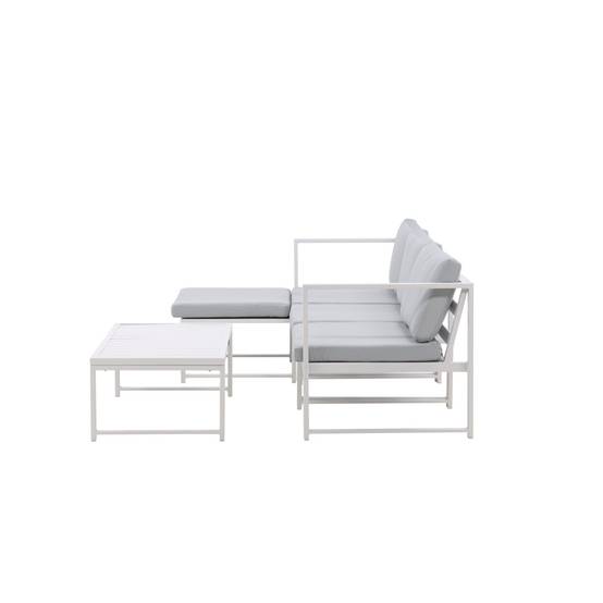 Salon de Jardin Modulable "Salvador" 200cm Blanc & Gris - Image 7
