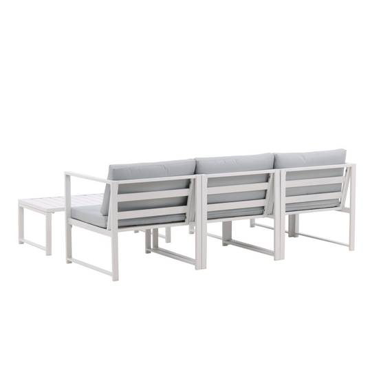 Salon de Jardin Modulable "Salvador" 200cm Blanc & Gris - Image 8