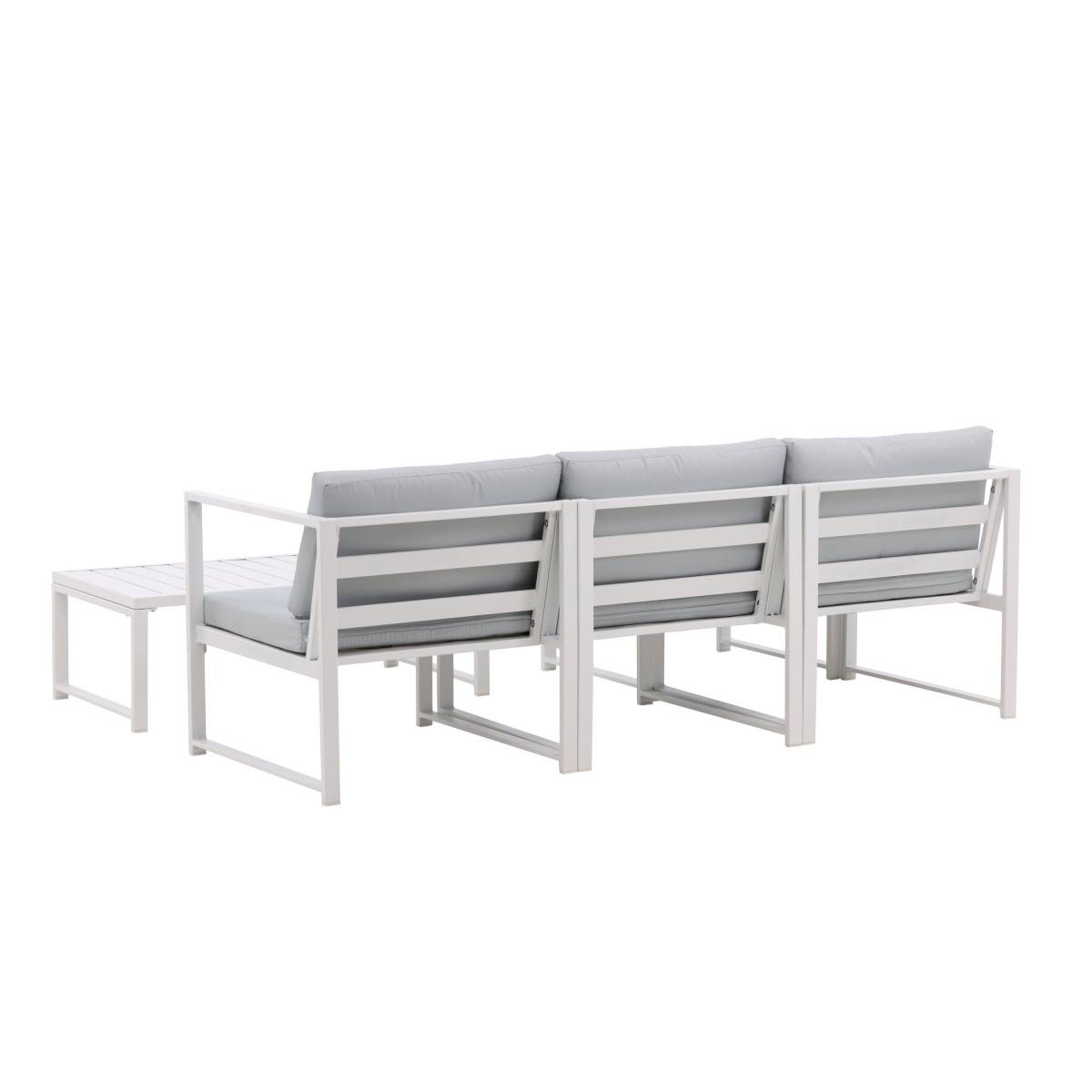 Salon de Jardin Modulable "Salvador" 200cm Blanc & Gris - Image 8