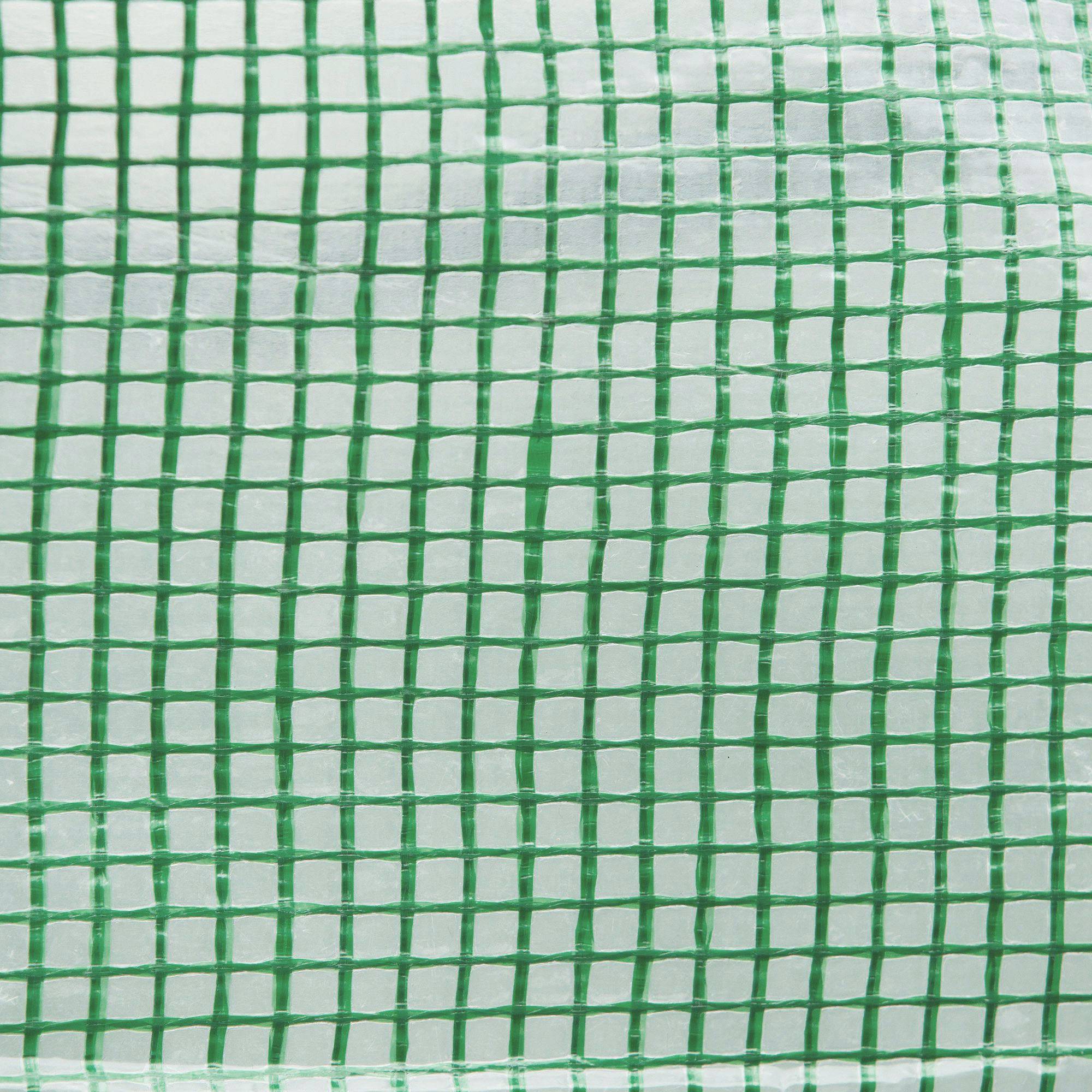 Serre de jardin tunnel 2 x 3m, 6m² avec porte enroulable, 4 fenêtres, - Acier galvanisé PE Haute densité Vert - Image 10