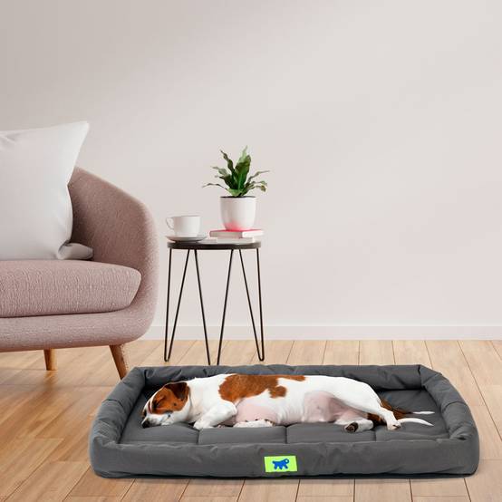 Ferplast - Ferplast Panier Chien Coussin Chien Moyen Taille Tissu anti-rayures Matelas pour chien imperméable 76 x 53 x 5 cm.Noir - Imagen 3