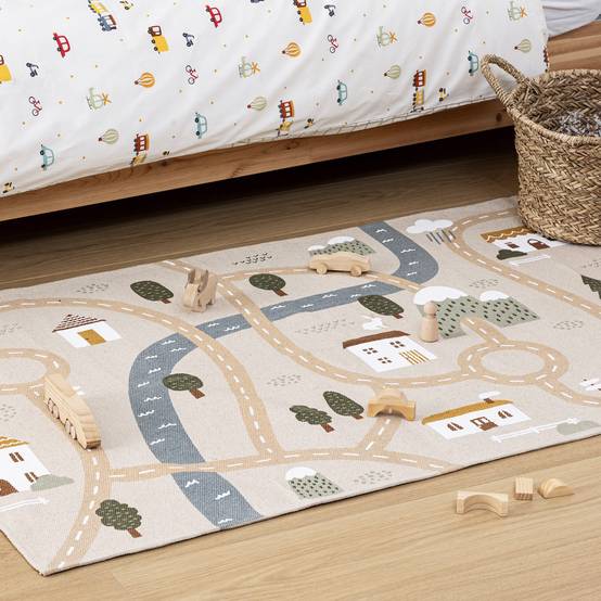 Tapis de jeux route enfant - ATMOSPHERA - Coton - Beige - Image 4