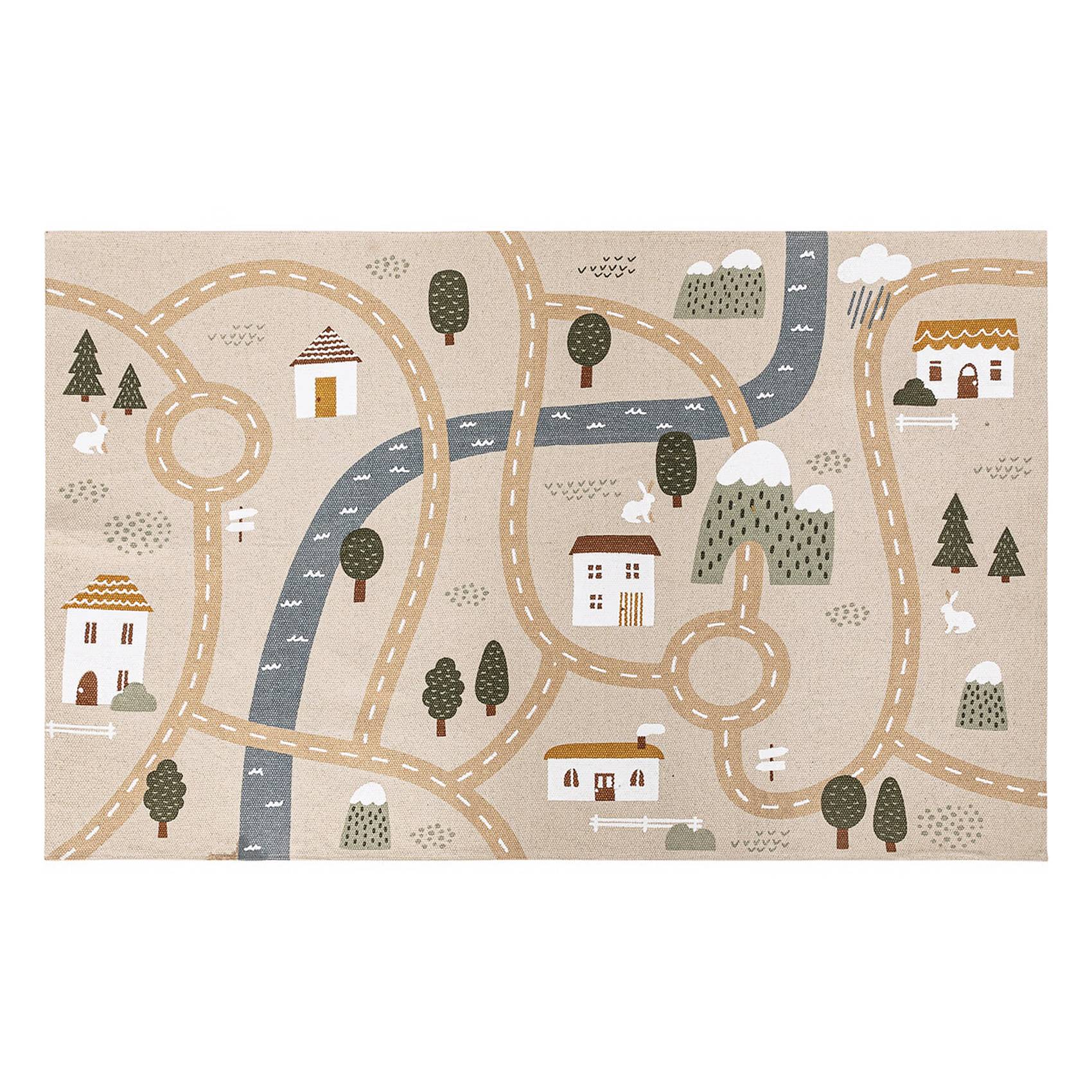 Tapis de jeux route enfant - ATMOSPHERA - Coton - Beige