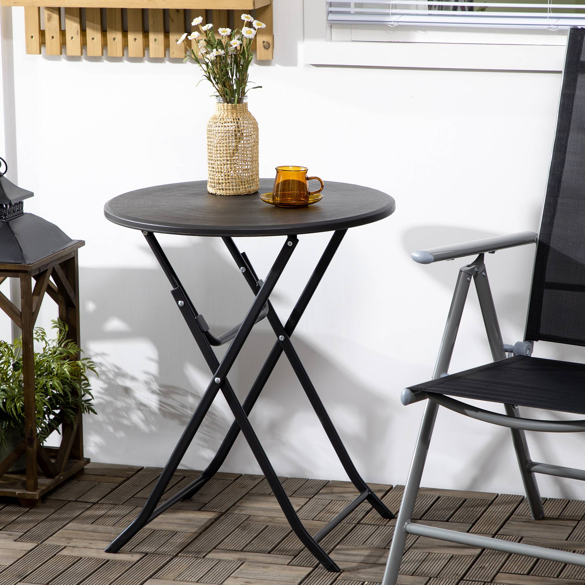 PANGIVO - Table pliante de jardin acier gris foncé 60 x 60 x 73 cm - PANGIVO - Image 3
