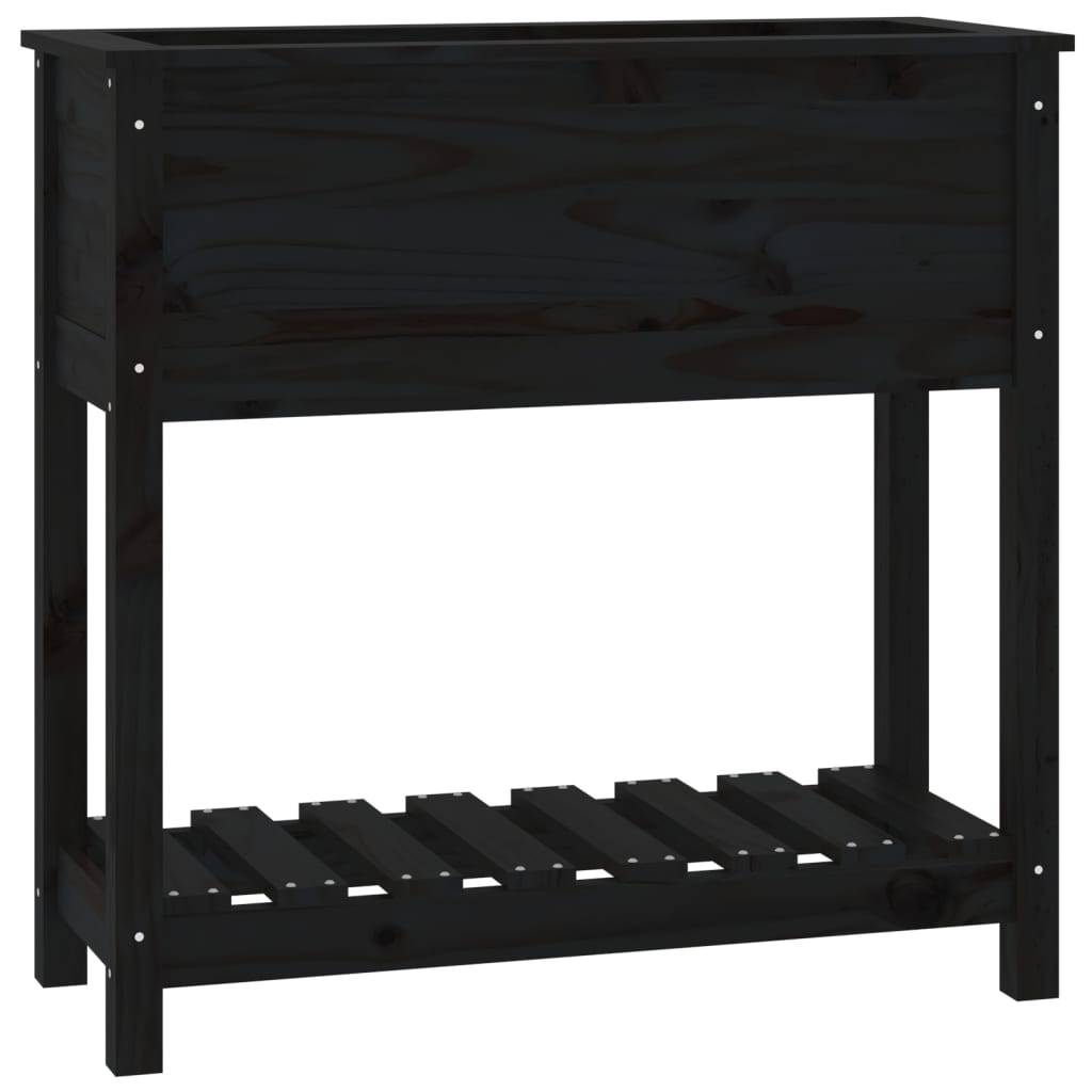 ComfortXL - Carré potager sur pieds bois avec étagère pour jardin terrasse Noir 82,5cm – ComfortXL Outdoor Living - Image 2