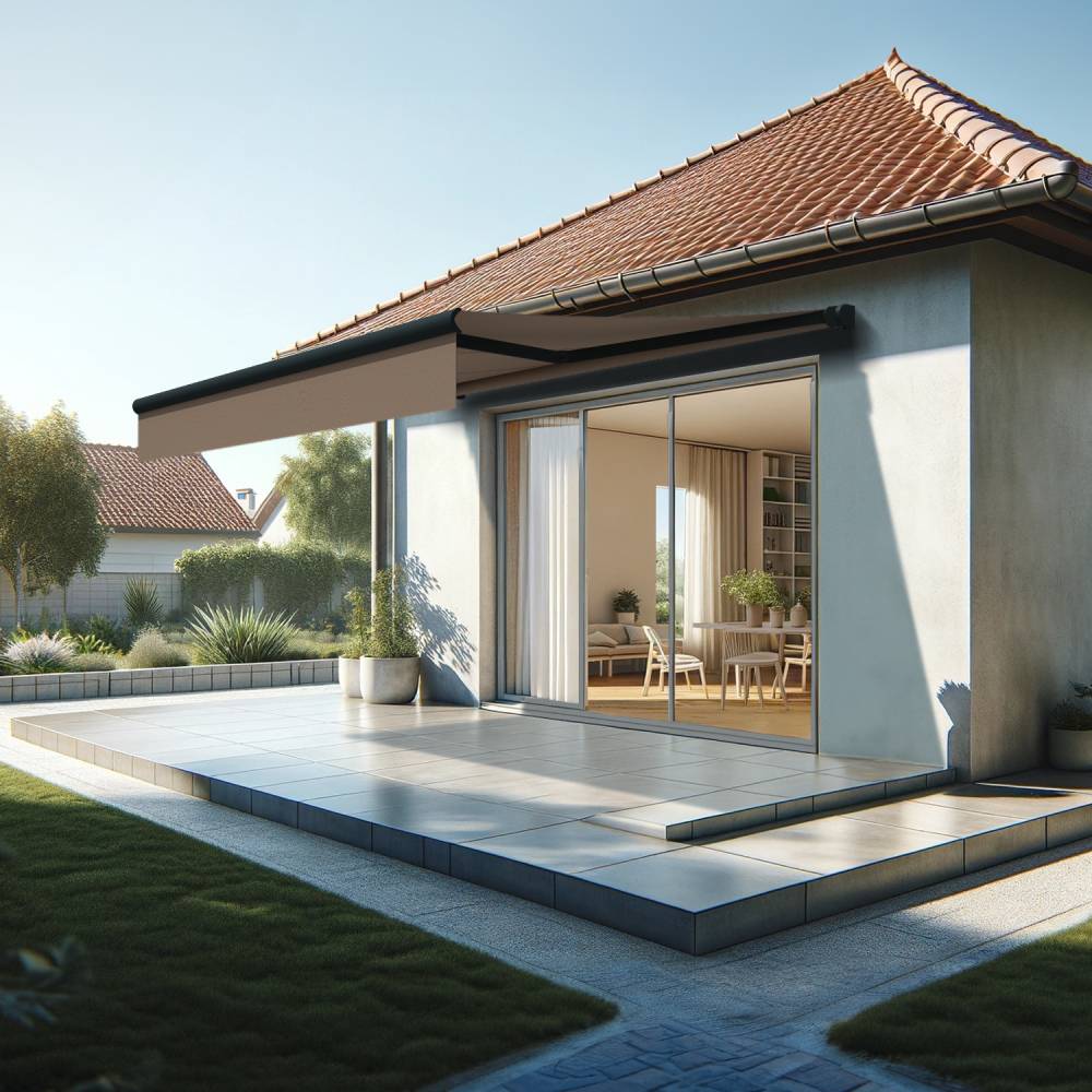 Intersun - Store banne loggia AMARITE 3,00x2,00 M (Motorisé et Interrupteur - Gris Anthracite - Taupe) - INTERSUN - Imagen 2