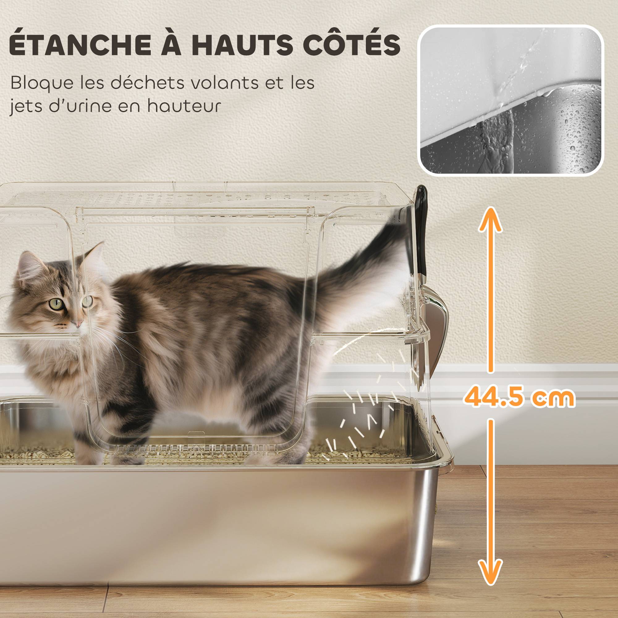 Maison de toilette acier inoxydables gris clair 60.2 x 40.2 x 44.5 cm - PANGIVO - Image 10