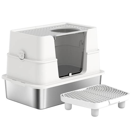 Maison de toilette acier inoxydables gris clair 60.2 x 40.2 x 44.5 cm - PANGIVO - Image 2