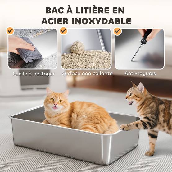 Maison de toilette acier inoxydables gris clair 60.2 x 40.2 x 44.5 cm - PANGIVO - Image 6