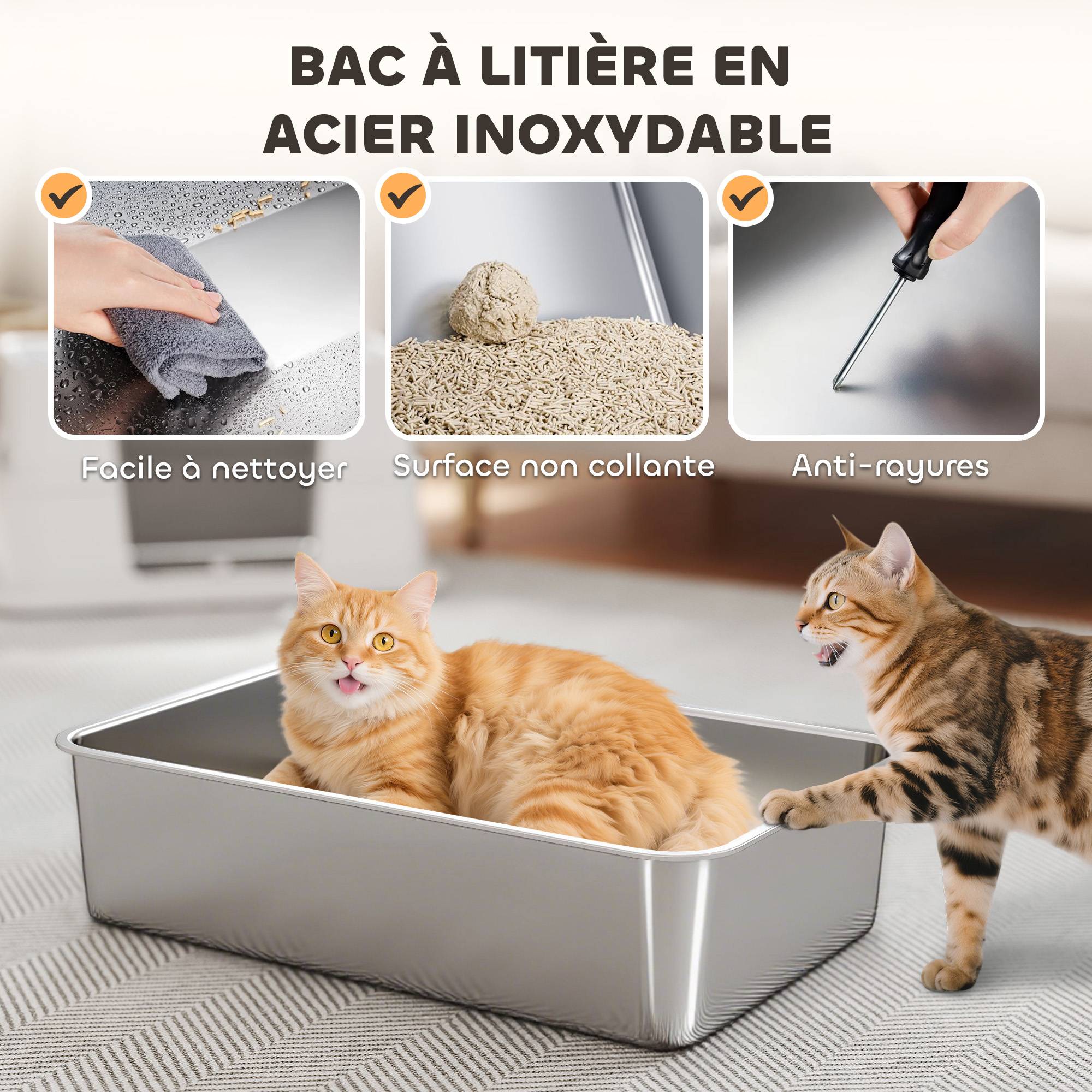 Maison de toilette acier inoxydables gris clair 60.2 x 40.2 x 44.5 cm - PANGIVO - Image 6