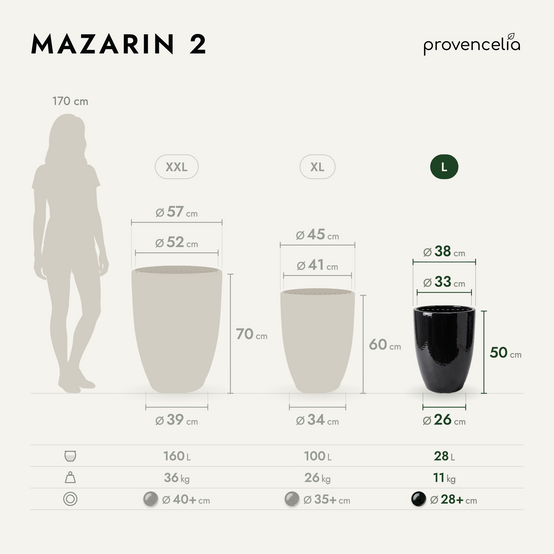 Provencelia - Pot MAZARIN 37x49cm noir - Image 2