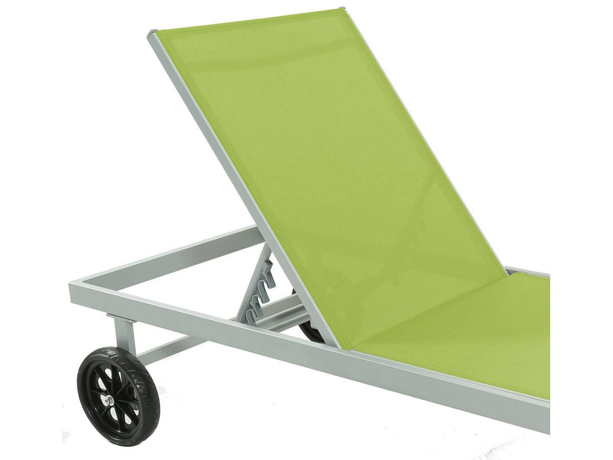 Bain De Soleil Alu / Textilene "bella" Avec Roues - Vert -habitat Et Jardin - Image 2