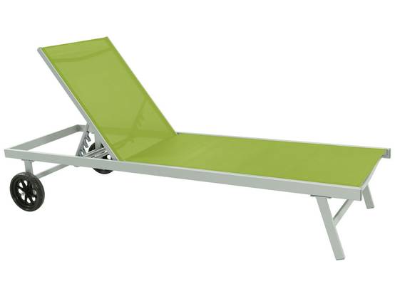 Bain De Soleil Alu / Textilene "bella" Avec Roues - Vert -habitat Et Jardin - Image 1