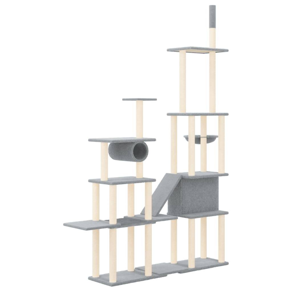 Vidaxl - Arbre à chat avec griffoirs en sisal Gris clair 279 cm vidaXL 171616 - Imagen 6