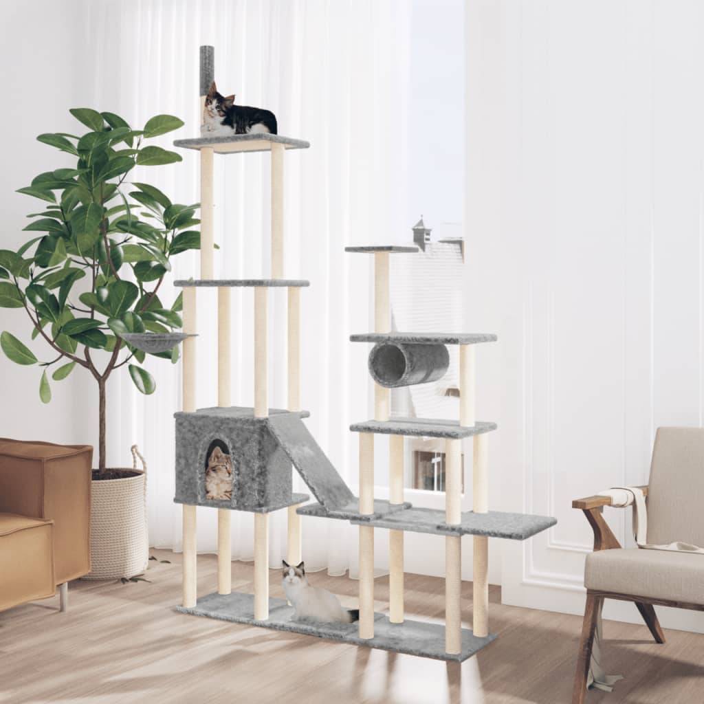 Vidaxl - Arbre à chat avec griffoirs en sisal Gris clair 279 cm vidaXL 171616 - Imagen 1