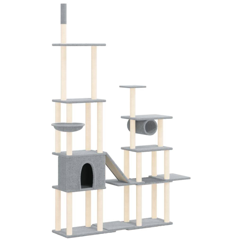 Vidaxl - Arbre à chat avec griffoirs en sisal Gris clair 279 cm vidaXL 171616 - Imagen 2