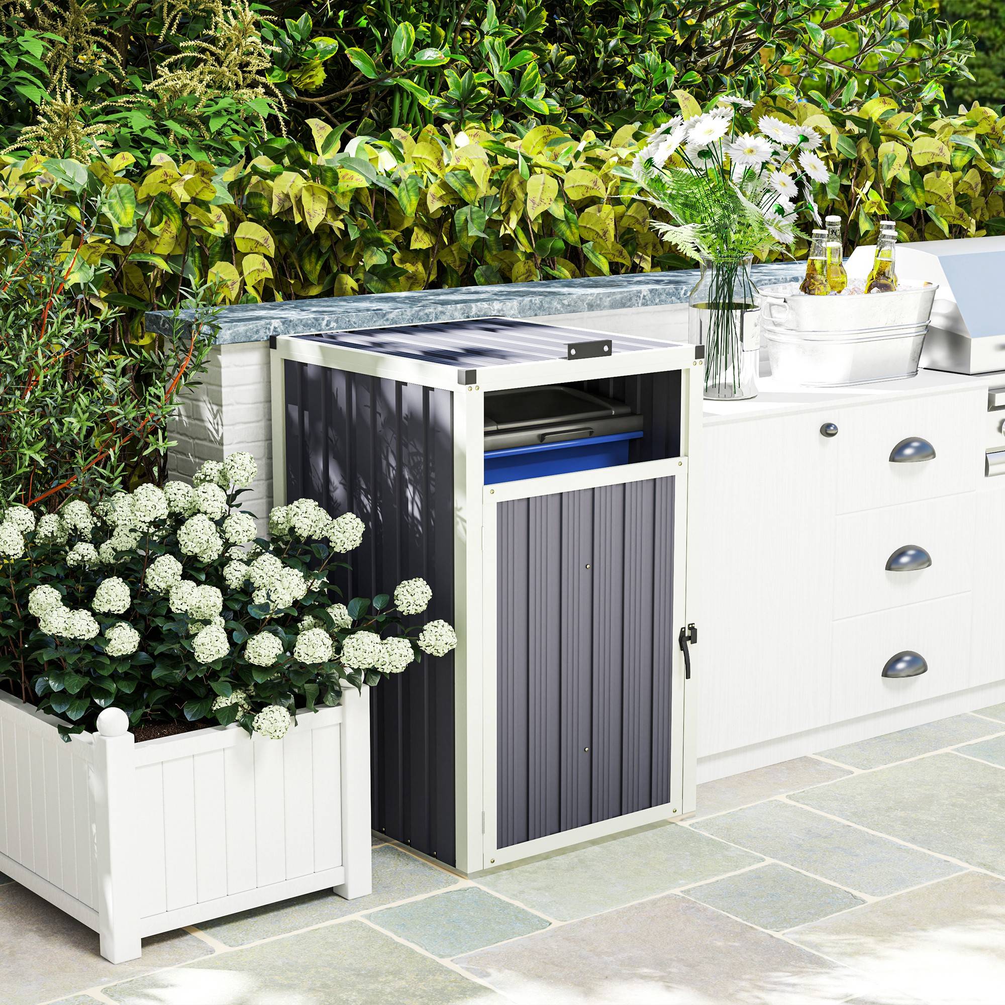 PANGIVO - Abri de jardin acier galvanisé gris foncé 73 x 81 x 122 cm - PANGIVO - Image 10