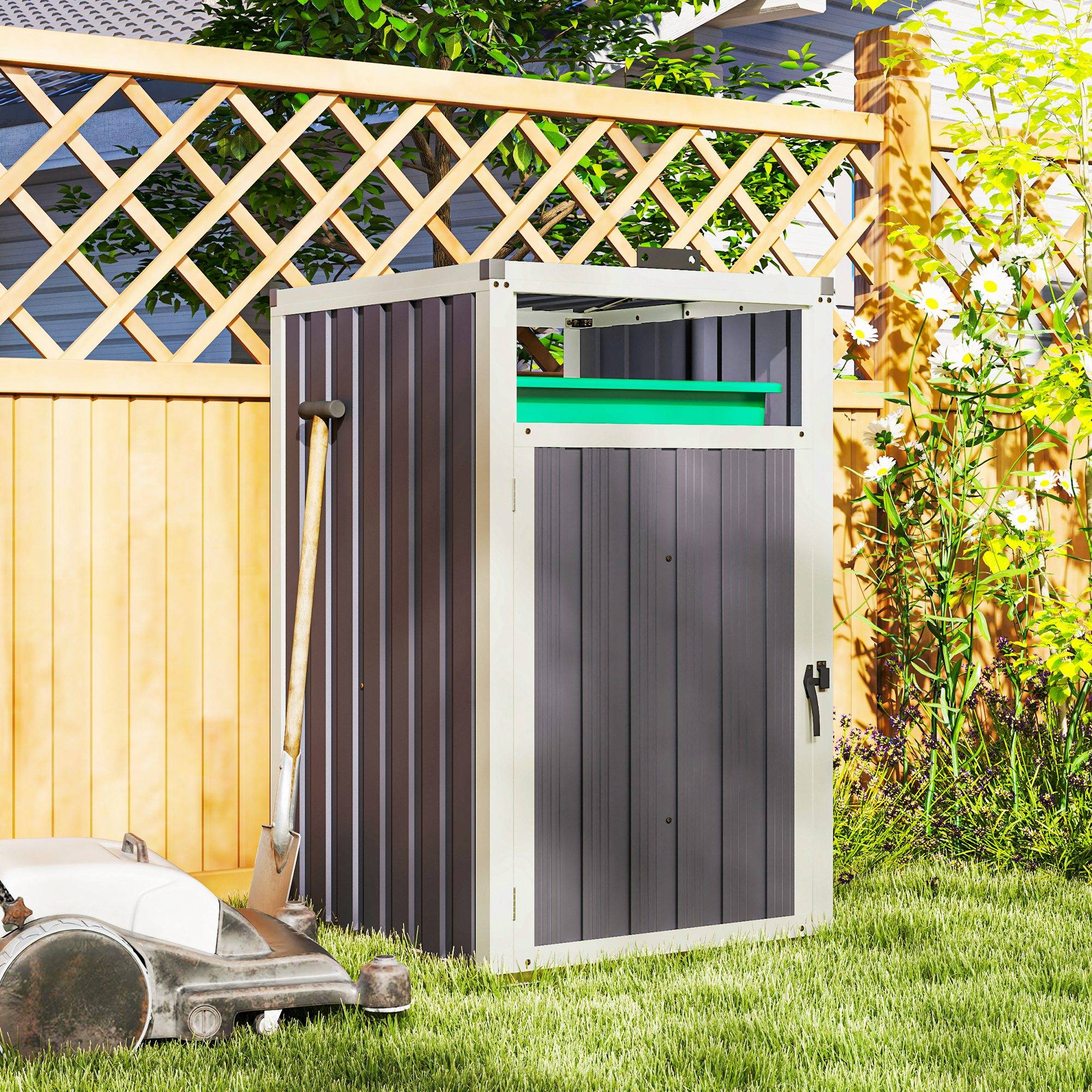 PANGIVO - Abri de jardin acier galvanisé gris foncé 73 x 81 x 122 cm - PANGIVO - Image 4