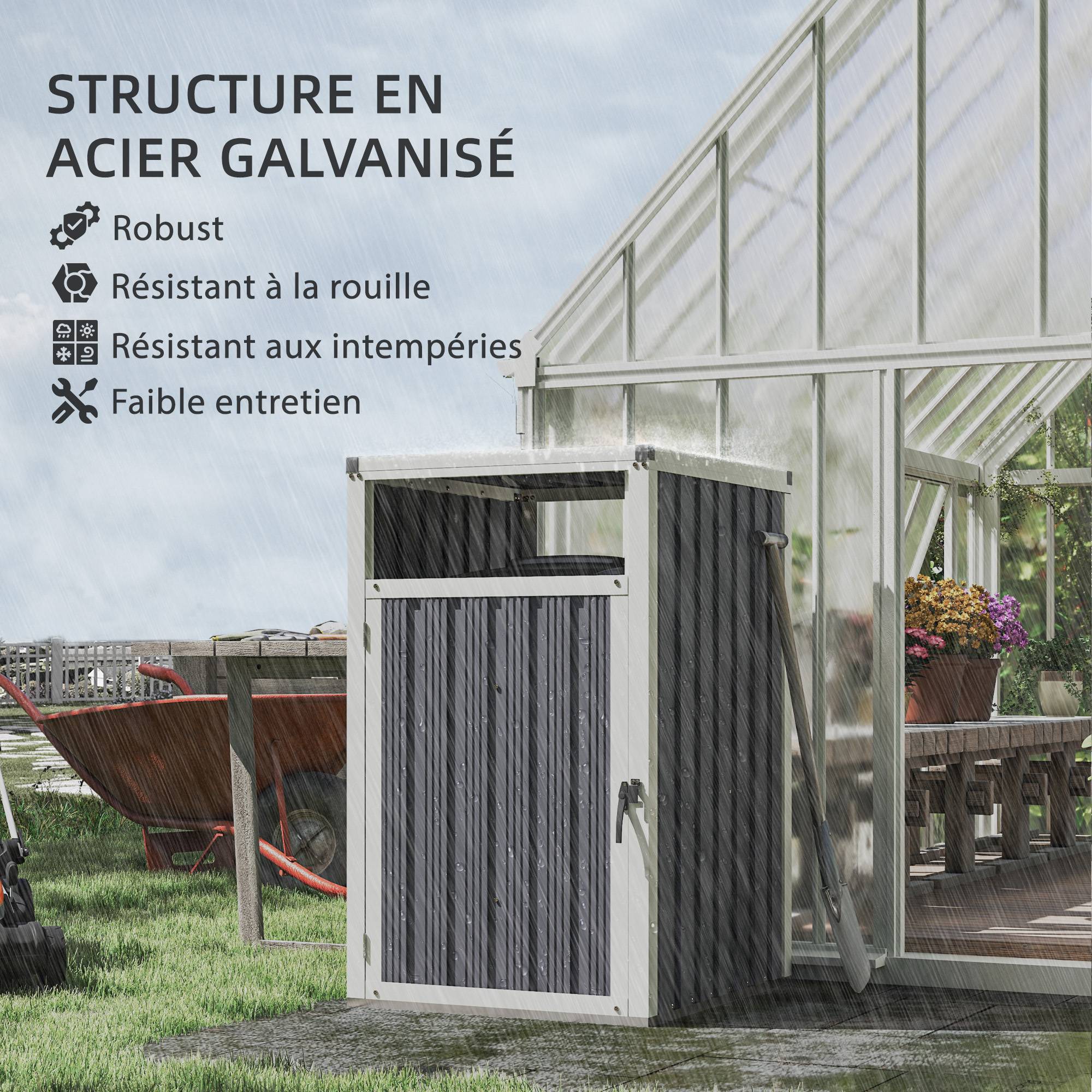 PANGIVO - Abri de jardin acier galvanisé gris foncé 73 x 81 x 122 cm - PANGIVO - Image 8