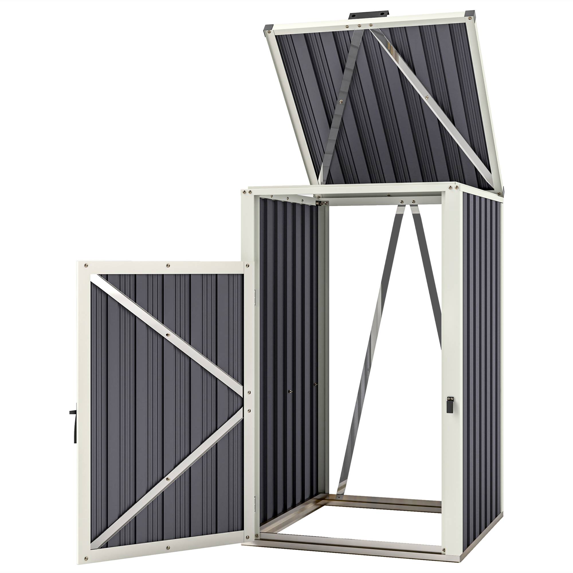 PANGIVO - Abri de jardin acier galvanisé gris foncé 73 x 81 x 122 cm - PANGIVO - Image 2