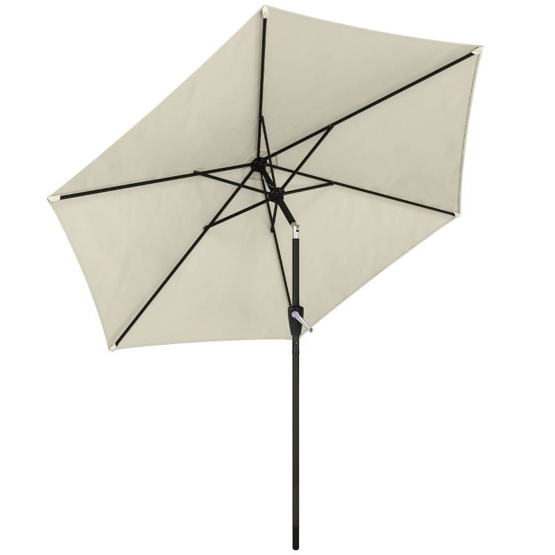 Parasol inclinable métal jardin terrasse protection UV50+ 270cm blanc crème - ComfortXL Outdoor Living - Image 2